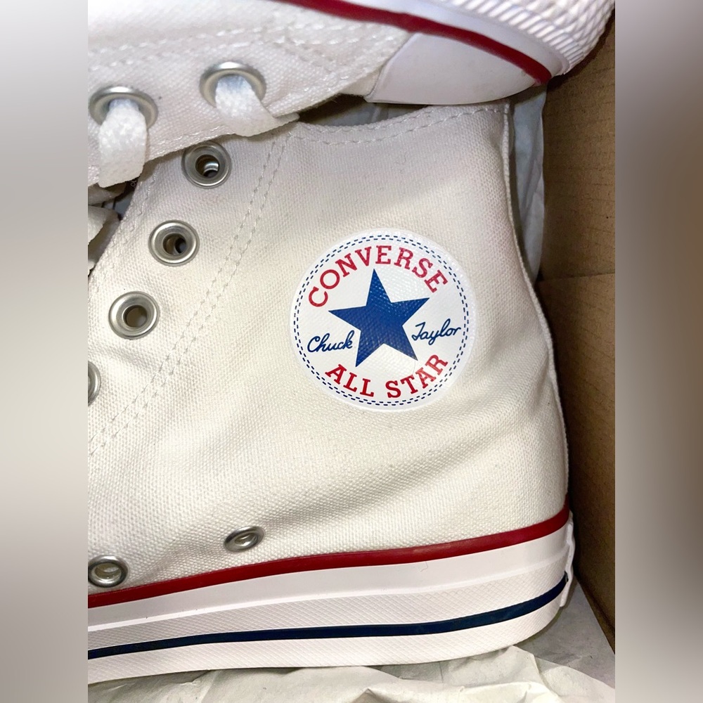 NWT CONVERSE "Chuck Taylor All Star" Canvas Shoe in Optical White, Men's Sz 6.5 - Picture 4 of 14